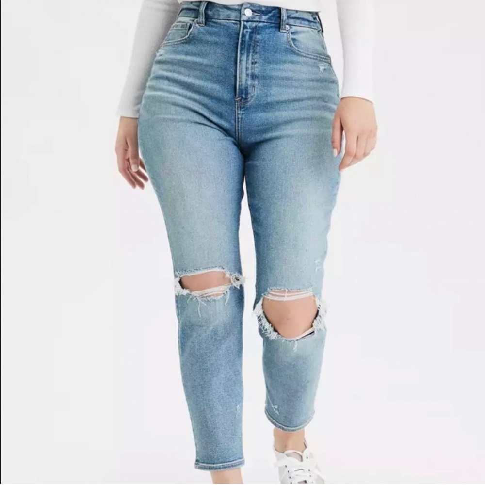 American Eagle Distressed Mom Jeans